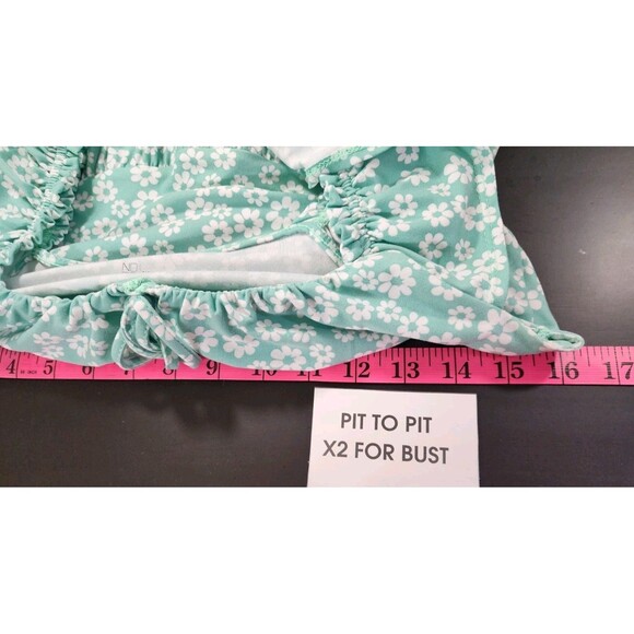 No Boundaries Girls Medium 7-9 Mint Green Dress Babydoll Floral Cottage Prairie - Picture 15 of 16